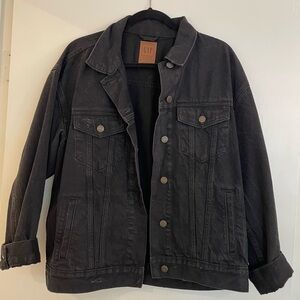 GAP Black Distressed Denim Jacket